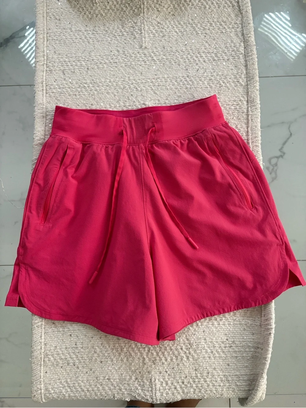 Lelulemon Women's High-Waist Drawstring Shorts - Pink